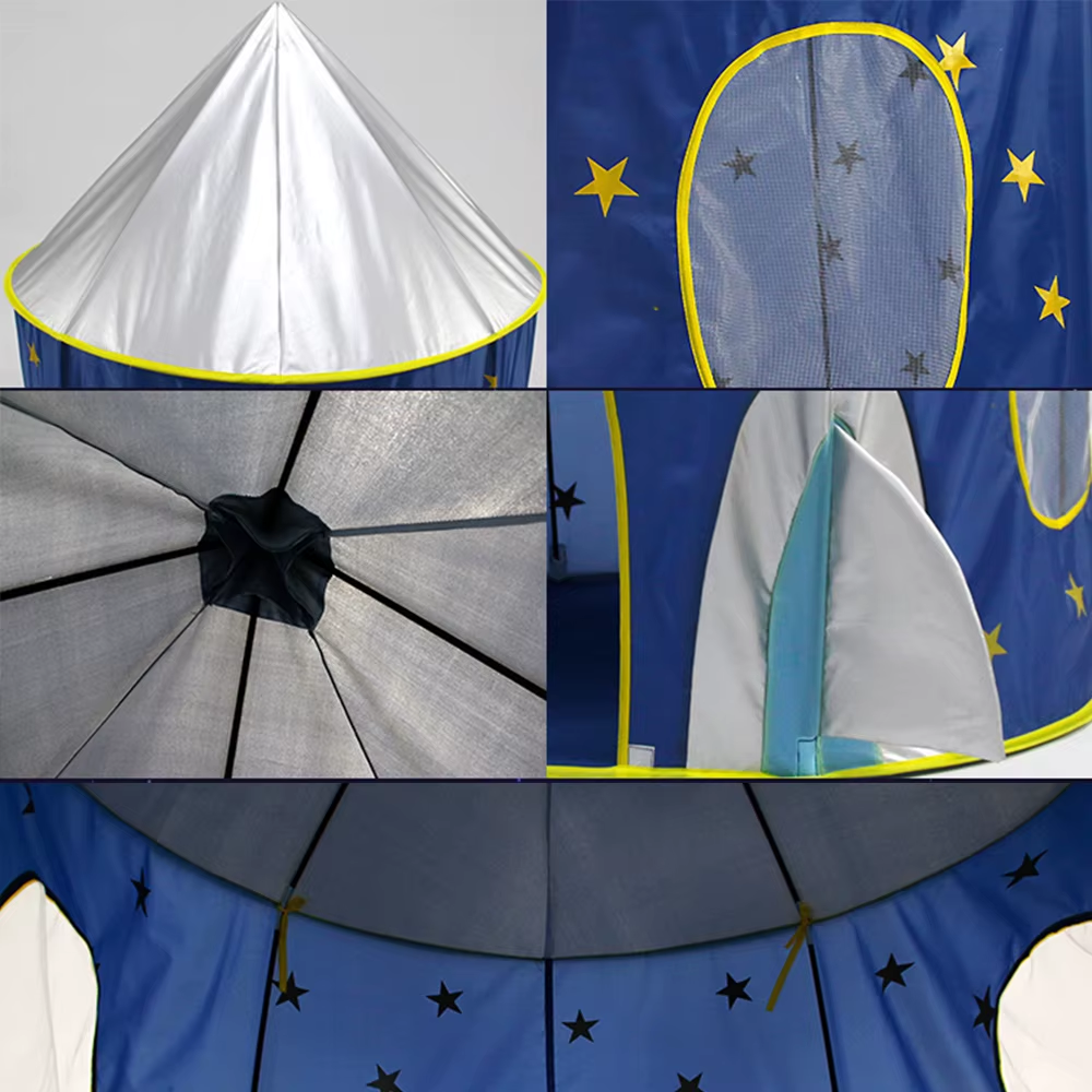 Carpa Castillo Espacial 3 en 1 con túnel y zona de juegos Rosa