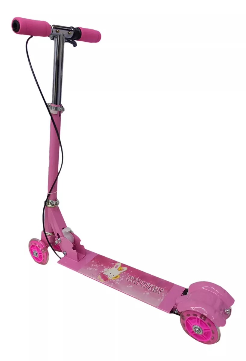 Patineta Scooter En Aluminio Con Freno 4 Ruedas Luces Led