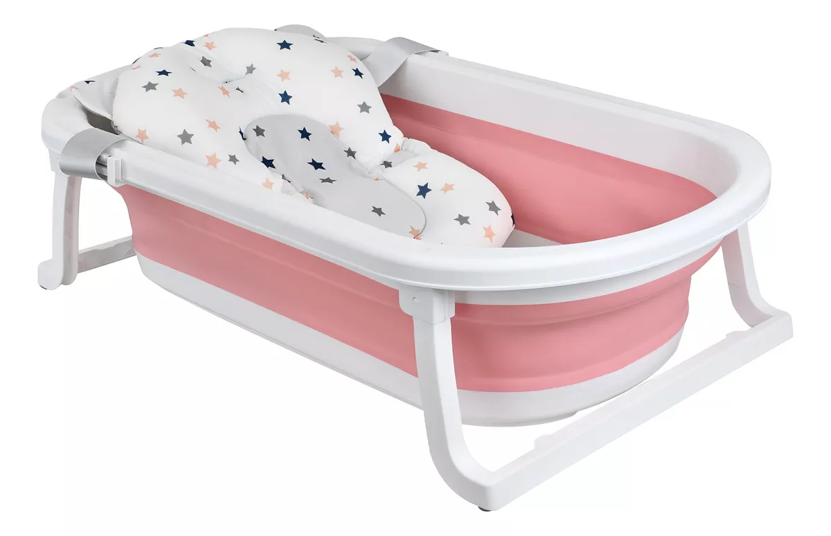 Bañera Tina Para Bebe Plegable Con Termometro Digital+Cojín