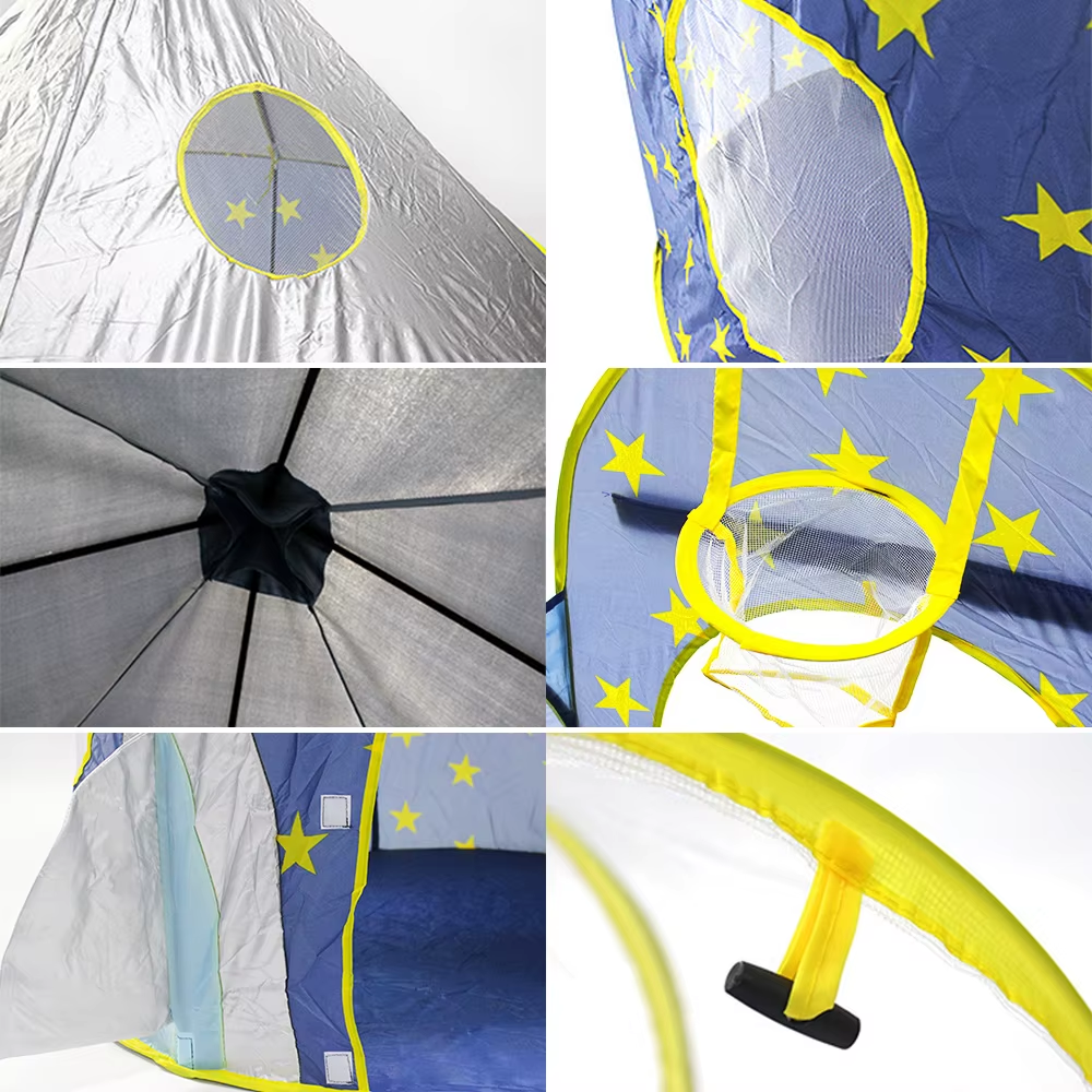 Carpa Castillo Espacial 3 en 1 con túnel y zona de juegos Rosa