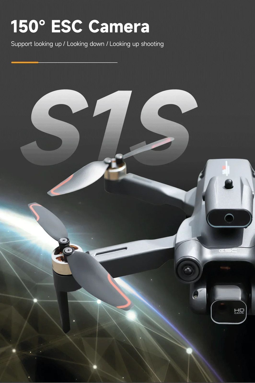 Drone S1s Sensor De Obstaculos Motor Brushless + 3 Baterias