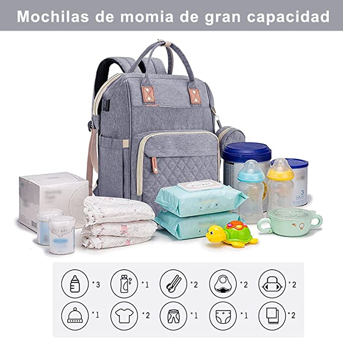 Morral Pañalera Tipo Cuna Con Cambiador 3 en 1