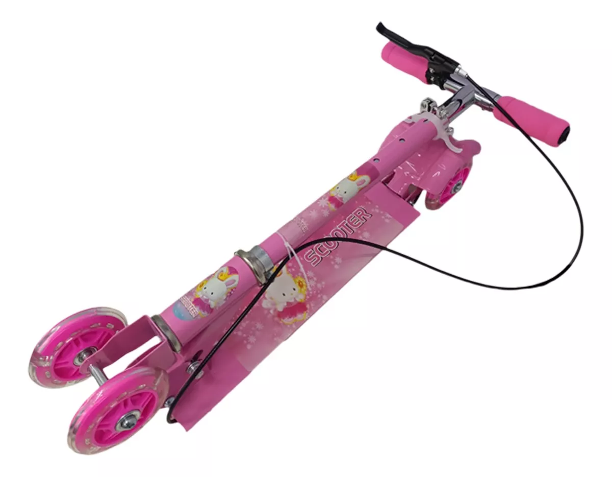 Patineta Scooter En Aluminio Con Freno 4 Ruedas Luces Led