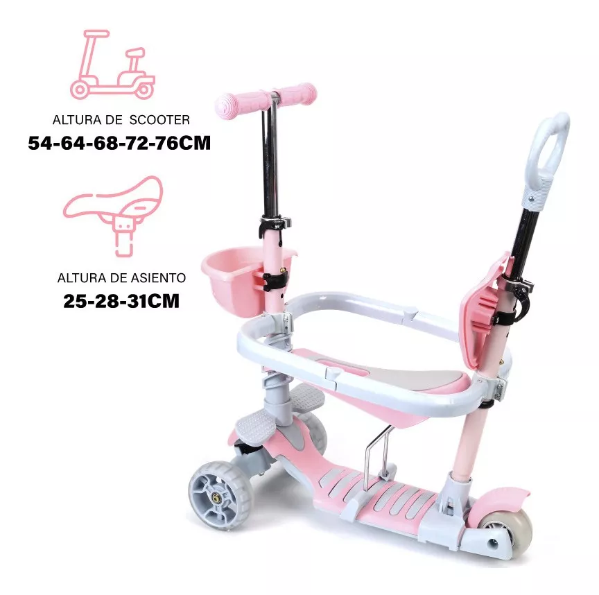 Scooter Patineta 5 En 1 Para Bebes Y Niños Con Descansapies