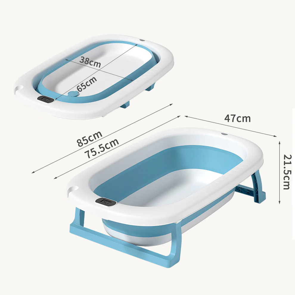 Bañera Tina Para Bebe Plegable Con Termometro Digital+Cojín