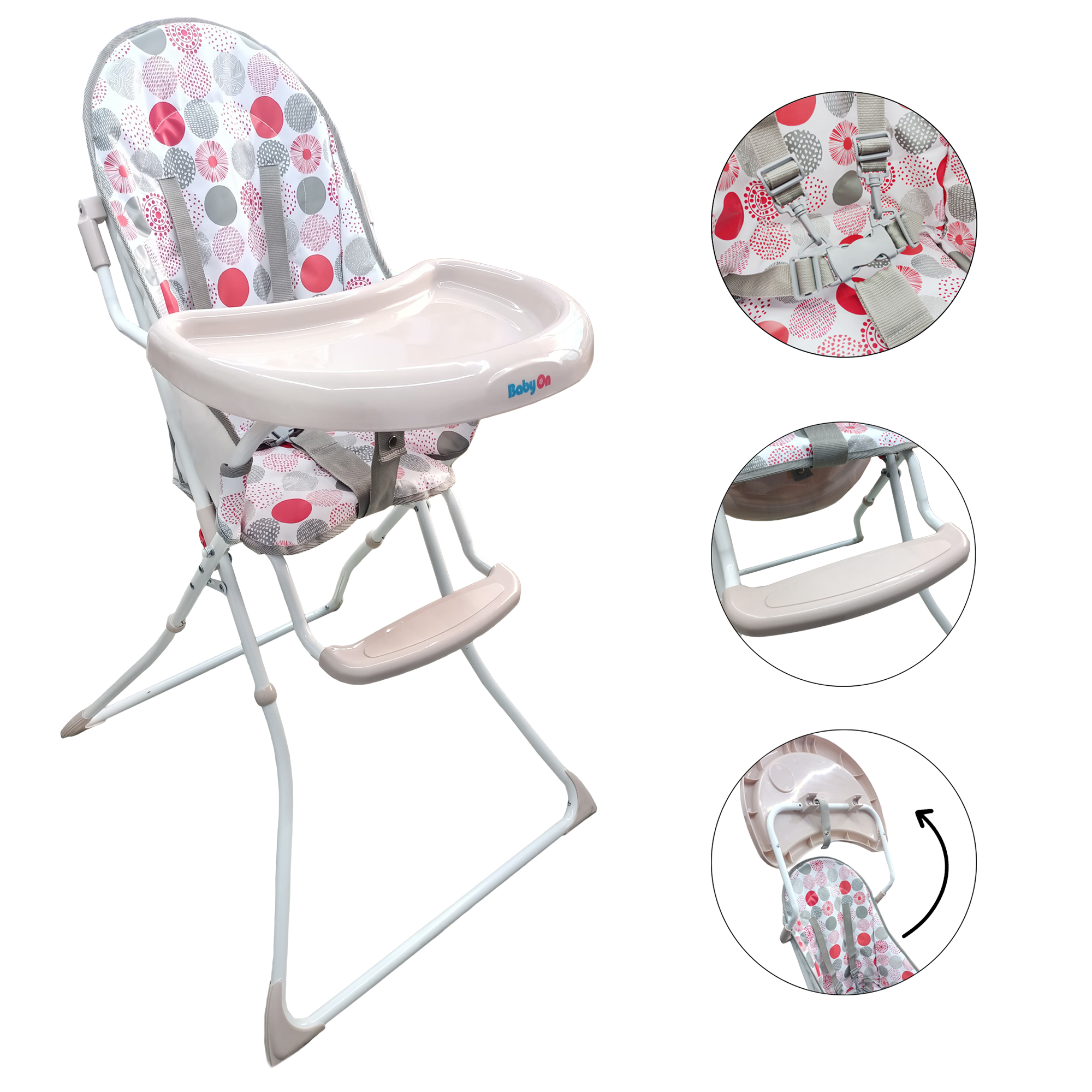 Silla Comedor Alimentación Bebe Niño Plegable Con Cinturón