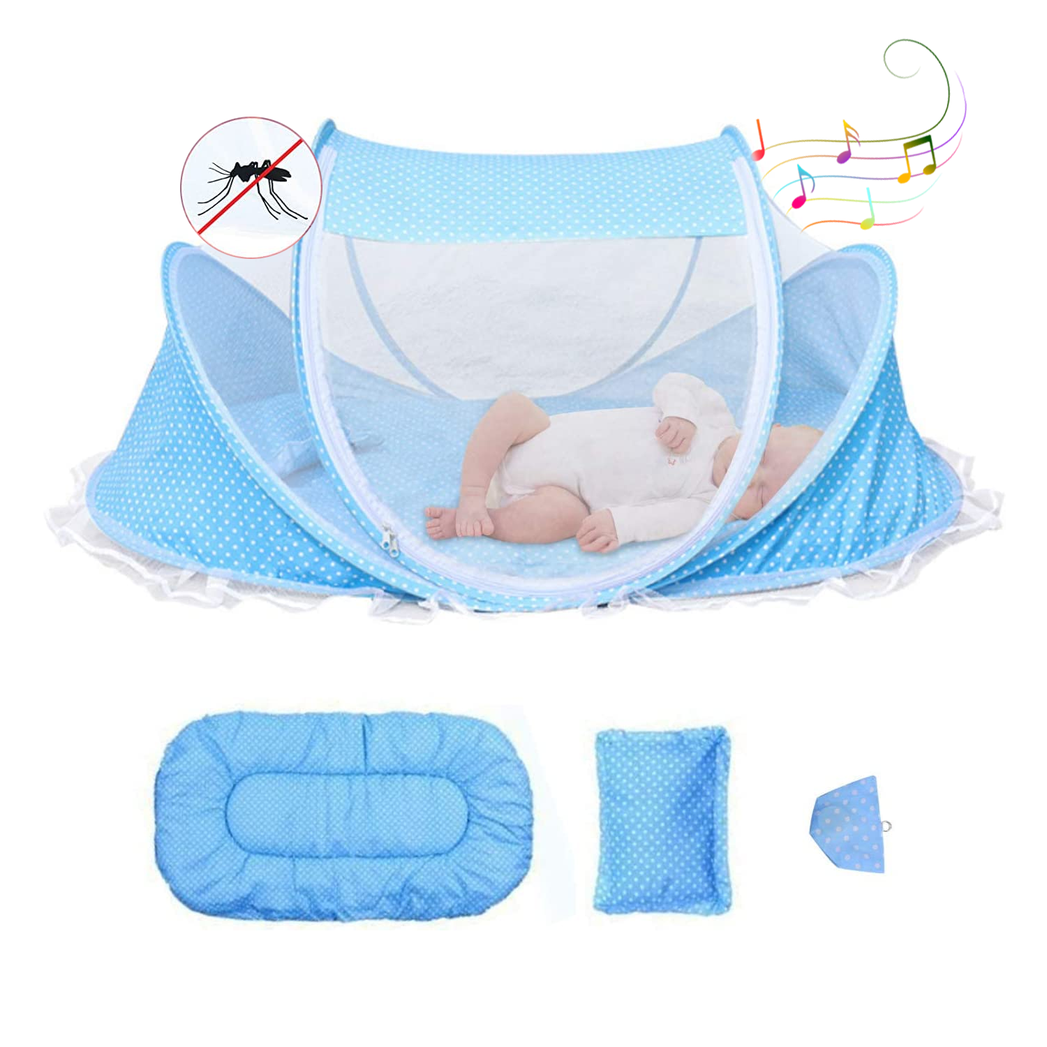 Mosquitero Cuna Portatil Para Bebes Colchonetita Y Almohada
