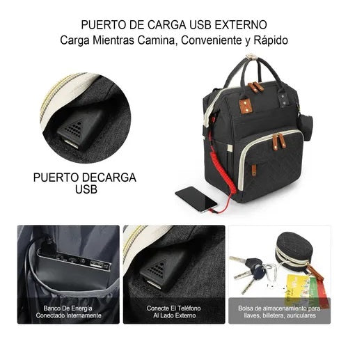 Morral Pañalera Tipo Cuna Con Cambiador 3 en 1