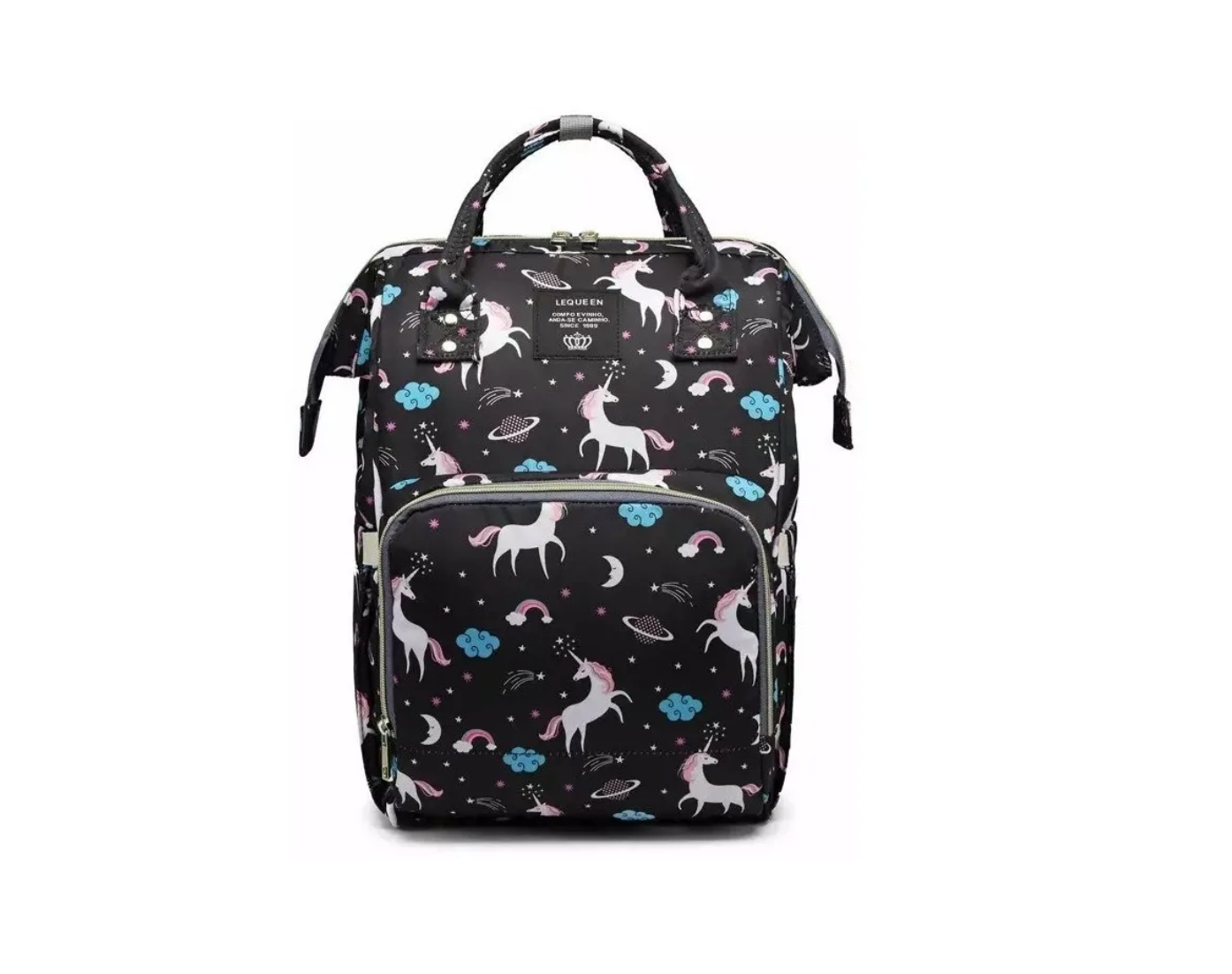 Pañalera Morral Multiusos Estampado De Unicornios