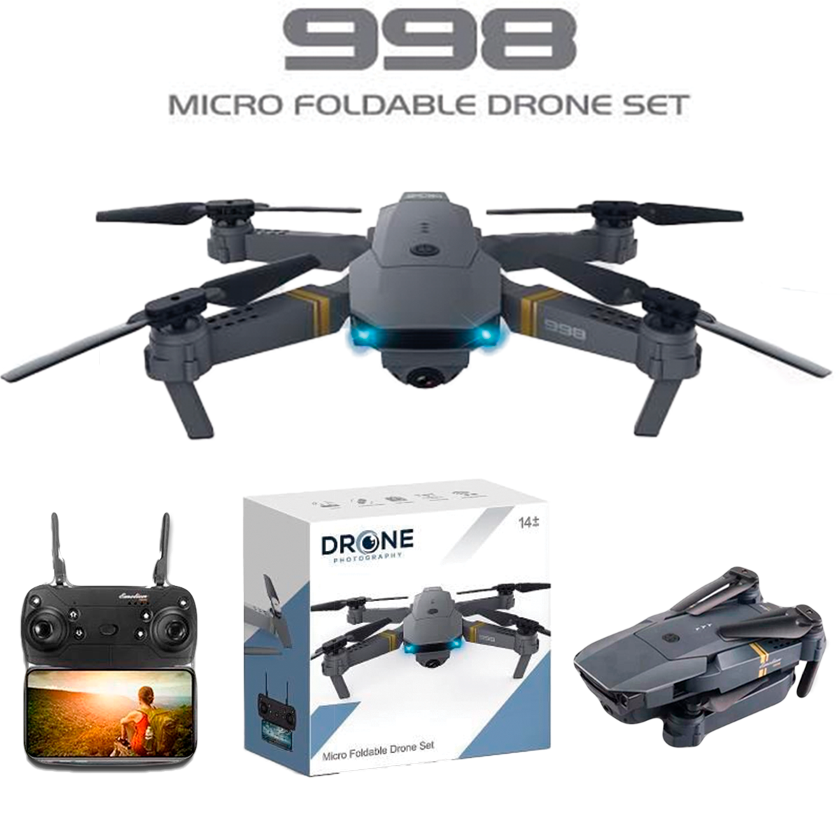 Drone 998 Plegable Con Camara Ideal Para Principiantes