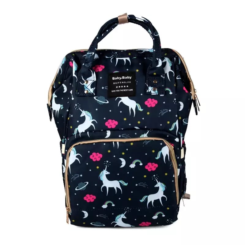 Pañalera Morral Multiusos Estampado De Unicornios